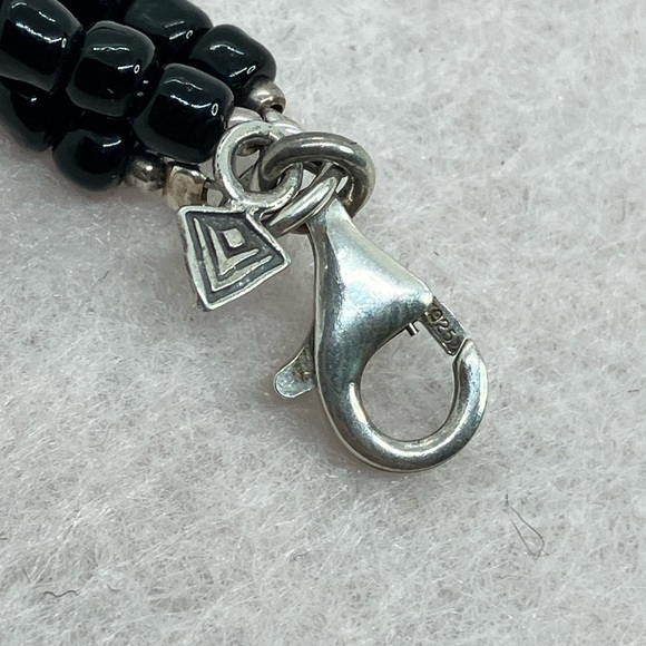 Silpada Sterling Silver & Black Glass Bead Multi Strand Necklace | N1500 Retired - Picture 6 of 10